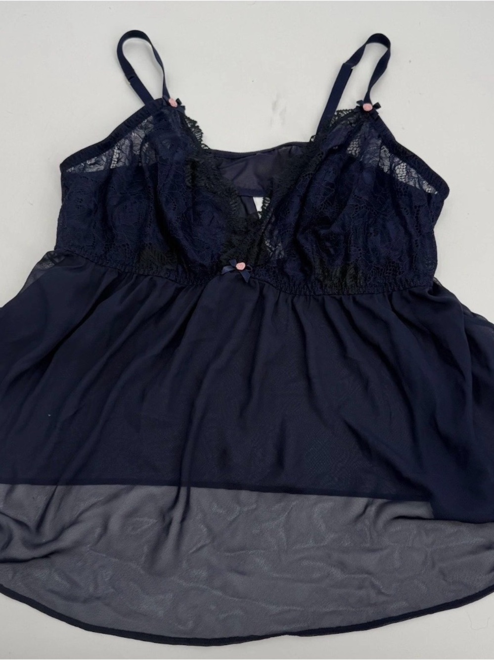 Cacique Seriously Sexy Sheer Mesh Lace Cami Pajama Set Top/shorts Size 18-20 - Picture 8 of 9